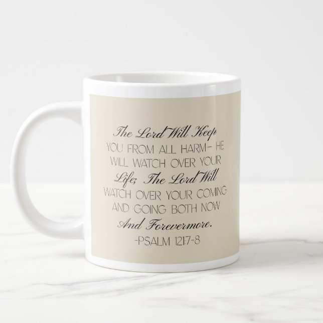 Psaumes 121:7-8 Mug de verset biblique d'espérance (Gauche)