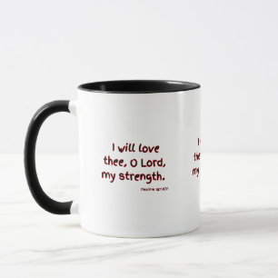 Psaumes 18:1 KJV Bible Verse Mug à deux tons
