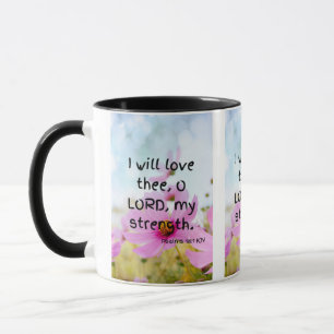Psaumes 18:1 KJV Bible Verse Pic Mug Deux Tons