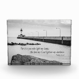 Psaumes 18:28 citation - bloc photo phare