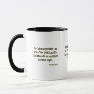 Psaumes 1:2 KJV Bible Verse Mug à deux tons