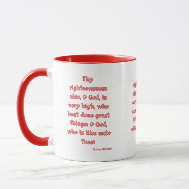 Psaumes 71:19 KJV Bible Verse Mug à deux tons (Gauche)