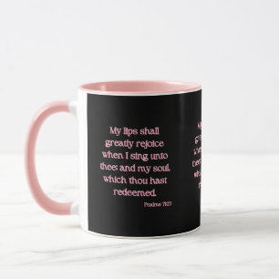 Psaumes 71:23 KJV Bible Verse Mug à deux tons