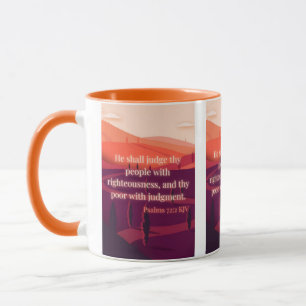 Psaumes 72:2 KJV Bible Verse Pic Mug Deux Tons