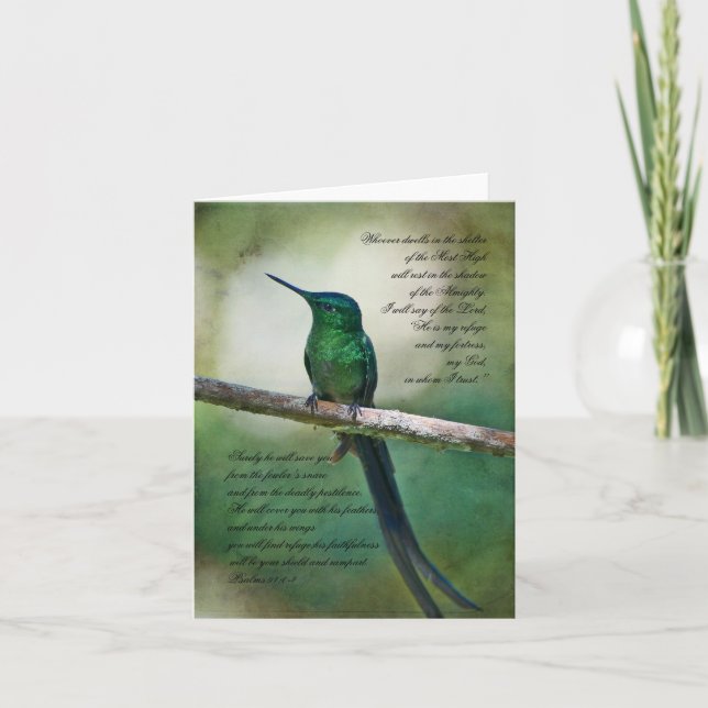 Psaumes 91:1-4 Carte Inspirationnelle (Devant)