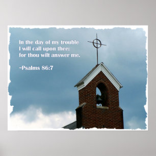 Psaumes Bible Verse Steeple Poster chrétien