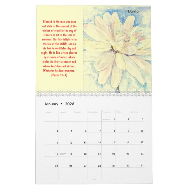 "Psaumes et calendrier des couleurs pour aquarelle (Jan 2026)