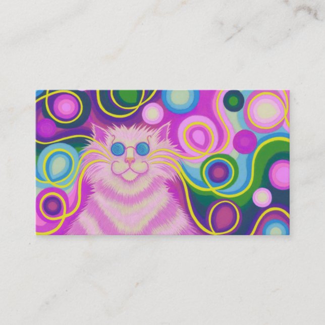 Psy-cat-delic carte de visite rose pourpre dos (Devant)