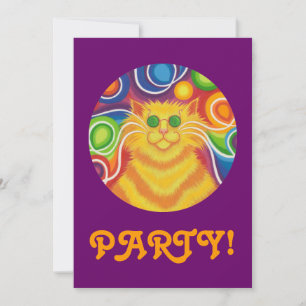 Psy-cat-delic invitation "Party" violet