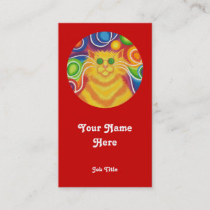 Psy-cat-delic "rond" carte de visite portrait roug