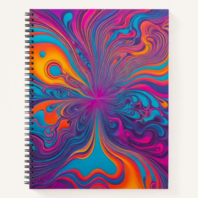 Psychedelia couleur Airbrush Art Carnet Spiral (Devant)