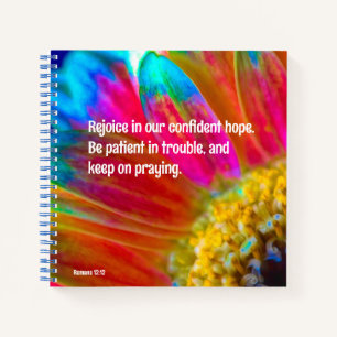 Psychedelic Daisy Romans 12:12 Carnet Spiral