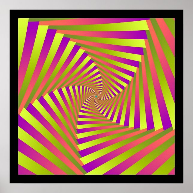 Psychedelic Five Arm Spiral Poster (Devant)