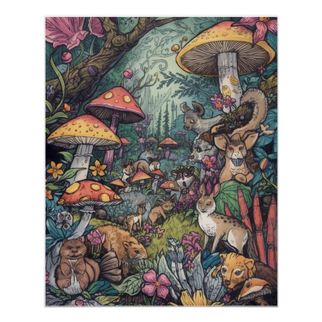 Psychedelic forest poster (Devant)
