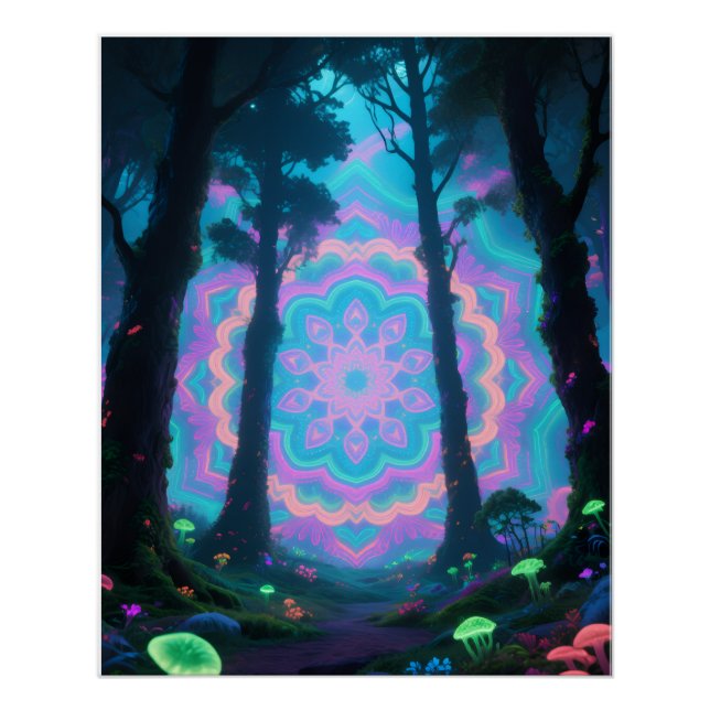 Psychedelic forest poster (Devant)