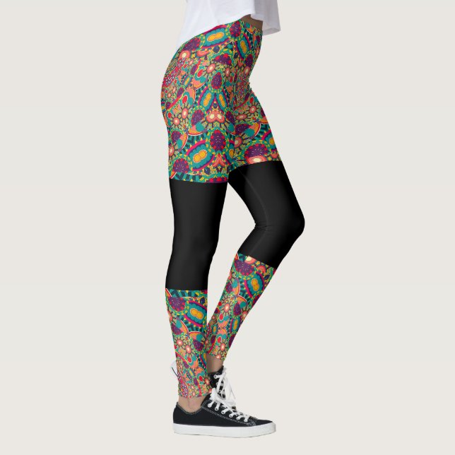 Psychedelic Millefiori Mandala Art Yoga leggings (Droite)