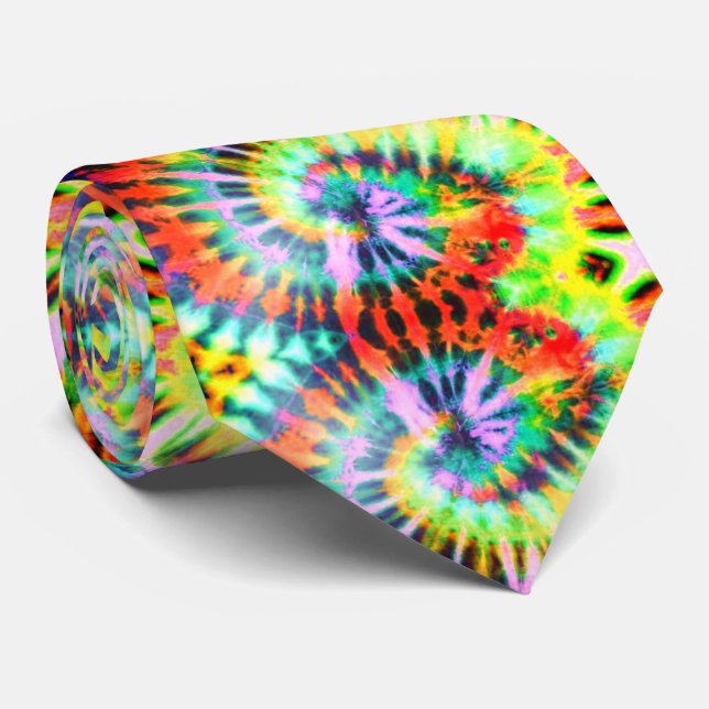 Psychedelic Rainbow Tie Dye Cravate (Roulé)