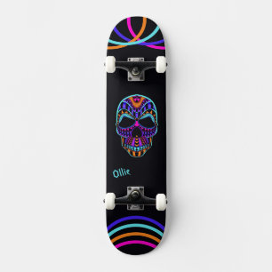Psychedelic Skull Skateboard
