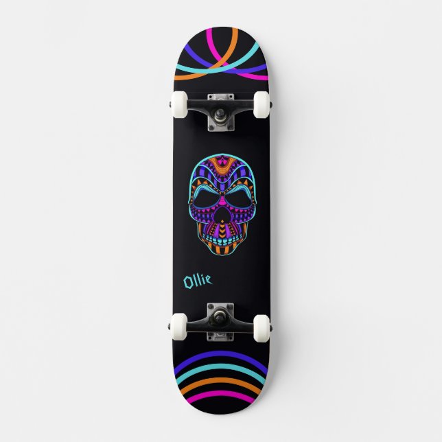 Psychedelic Skull Skateboard  (Recto)