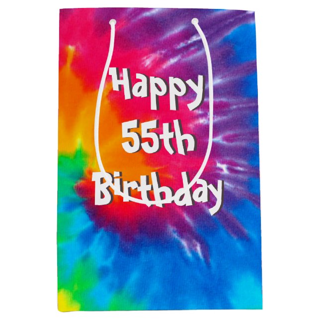 Psychedelic Tie Dye 55e Anniversaire Sac Cadeau Mo (Devant)