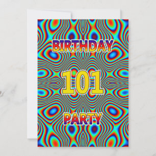 Psychédélique 101e fête d'anniversaire Invitation