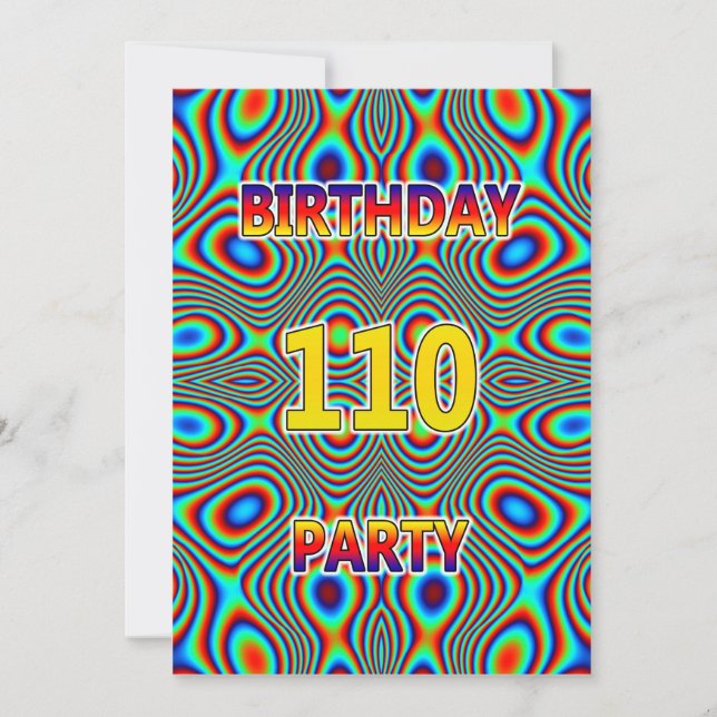 Psychédélique 110e fête d'anniversaire Invitation (Devant)