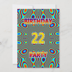 Psychédélique 22e fête d'anniversaire Invitation