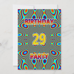 Psychédélique 29e fête d'anniversaire Invitation