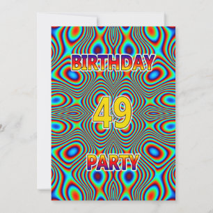 Psychédélique 49e fête d'anniversaire Invitation