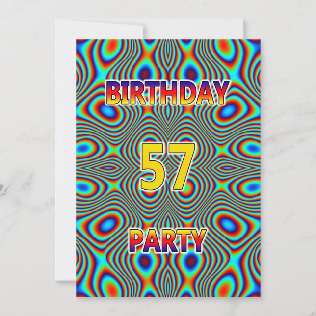Psychédélique 57e fête d'anniversaire Invitation (Devant)