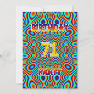 Psychédélique 71e fête d'anniversaire Invitation