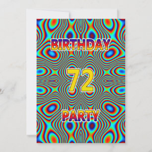 Psychédélique 72e fête d'anniversaire Invitation