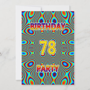 Psychédélique 78e fête d'anniversaire Invitation
