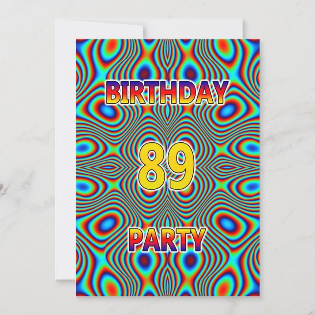 Psychédélique 89e fête d'anniversaire Invitation (Devant)