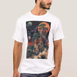 Psychédélique Ukiyo-e Baobab Bonsai T-shirt