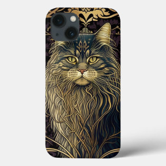 Psychique Maine Coon Cat AI coque iphone d'art