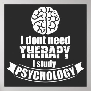 Psychologie Étudiant Drôle Citation Poster