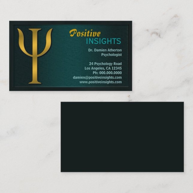 Psychologie Psychologue Cartes de visite de psychi (Devant / Derrière)