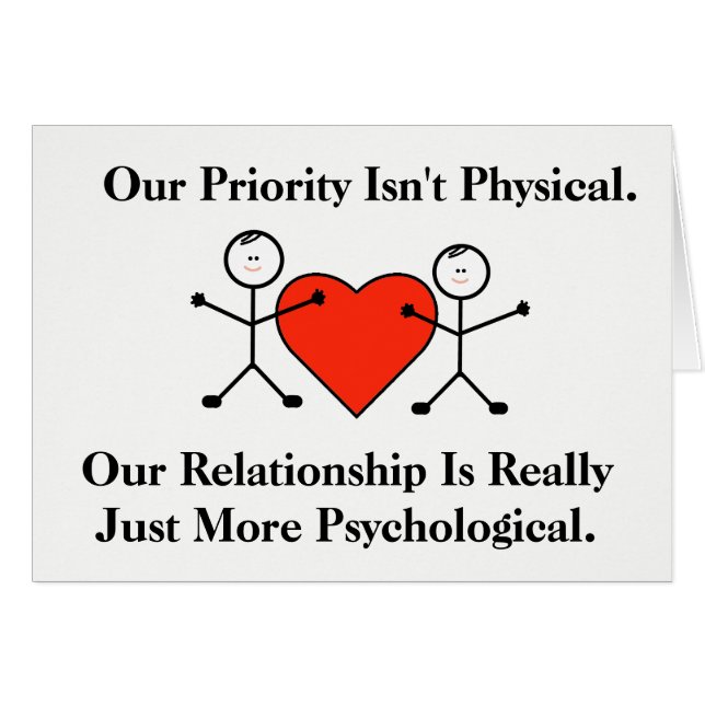 Psychologique Drôle Hommes Gay Carte Romance (Devant horizontal)