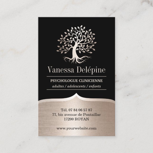 Psychologue Arbre moderne Noir & Or Rendez-vous (Devant)