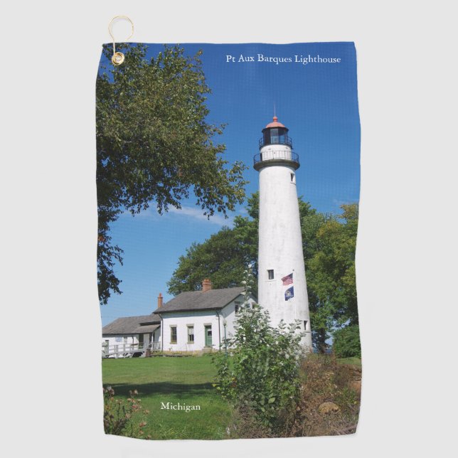 Pt Aux Barques Phare haute serviette de golf (Devant)
