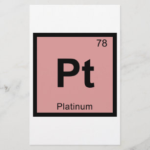 Pt - Chimie du Platine Symbole du Tableau Périodiq