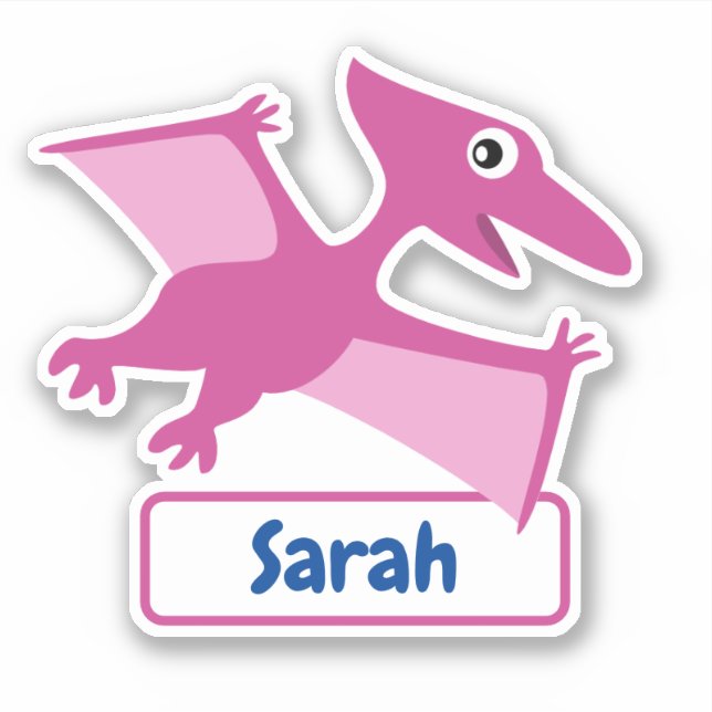 Pteranodon Dinosaur Dinosaure Nom d'enfant Sticker (Devant)