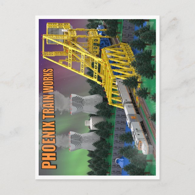 PTW Train Atomique sur Pont Carte Postale (Devant)