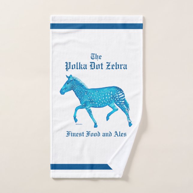 Pub anglais Polka Dot Zebra - Bleu (Serviette à main)