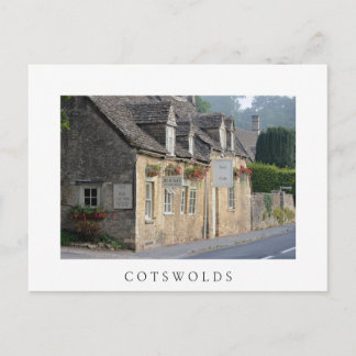 Pub du village dans la carte postale blanche Cotsw