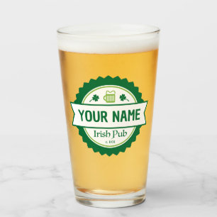 Pub irlandais personnalisé 16 oz. Verre de bière