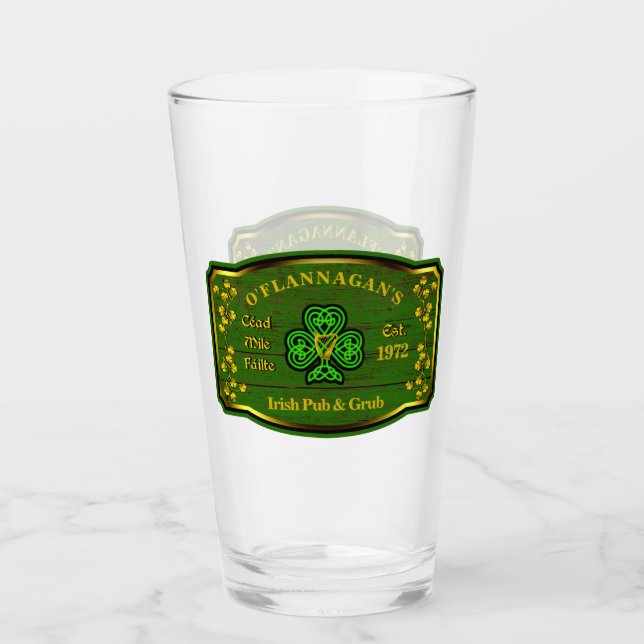Pub irlandais verre de pinte personnalisé (Devant)