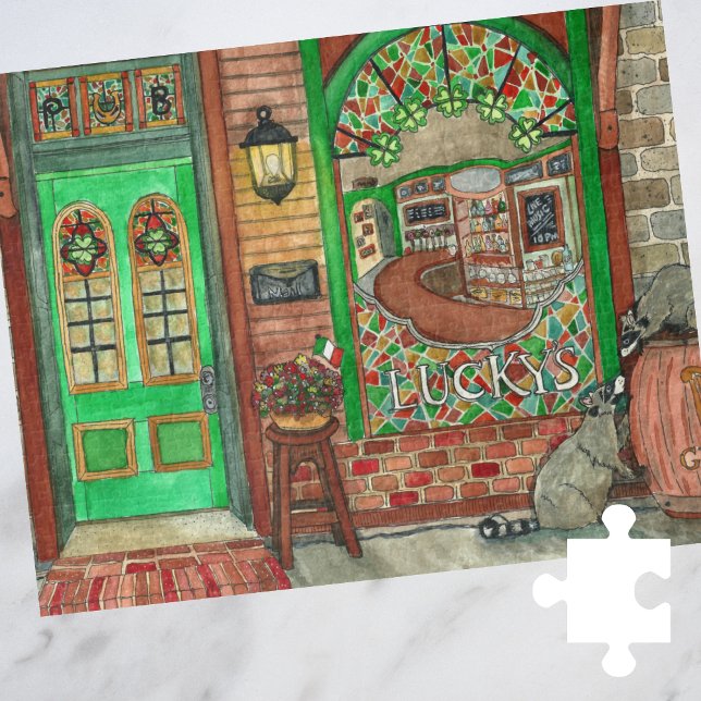 Pub irlandais Watercolor Jigsaw Puzzle Puzzle (Irish Pub Watercolor)