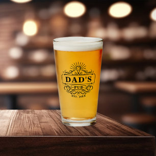 Pub papa sur mesure Année de création de verre